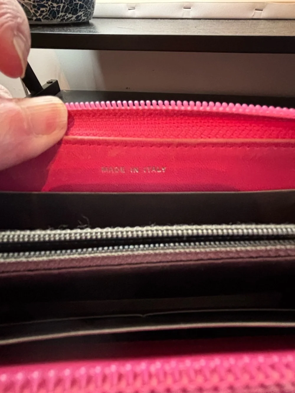 Authentic Chanel Lucky Symbols Embossed Patent Leather Long Zippy Wallet – Coral